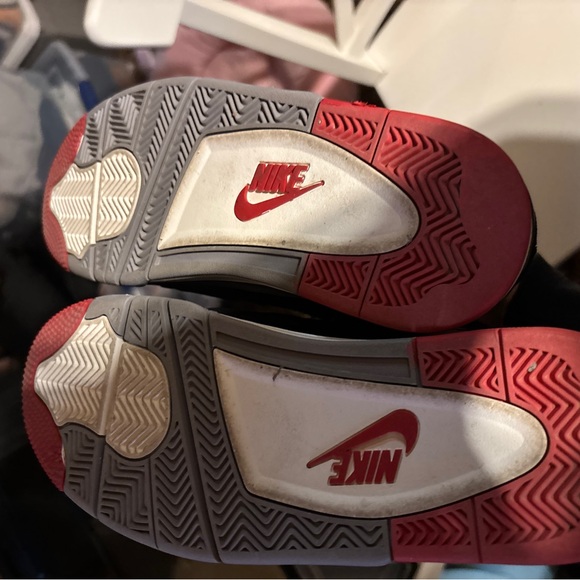 Black and Red Jordan 4 Sneakers - Picture 6 of 6